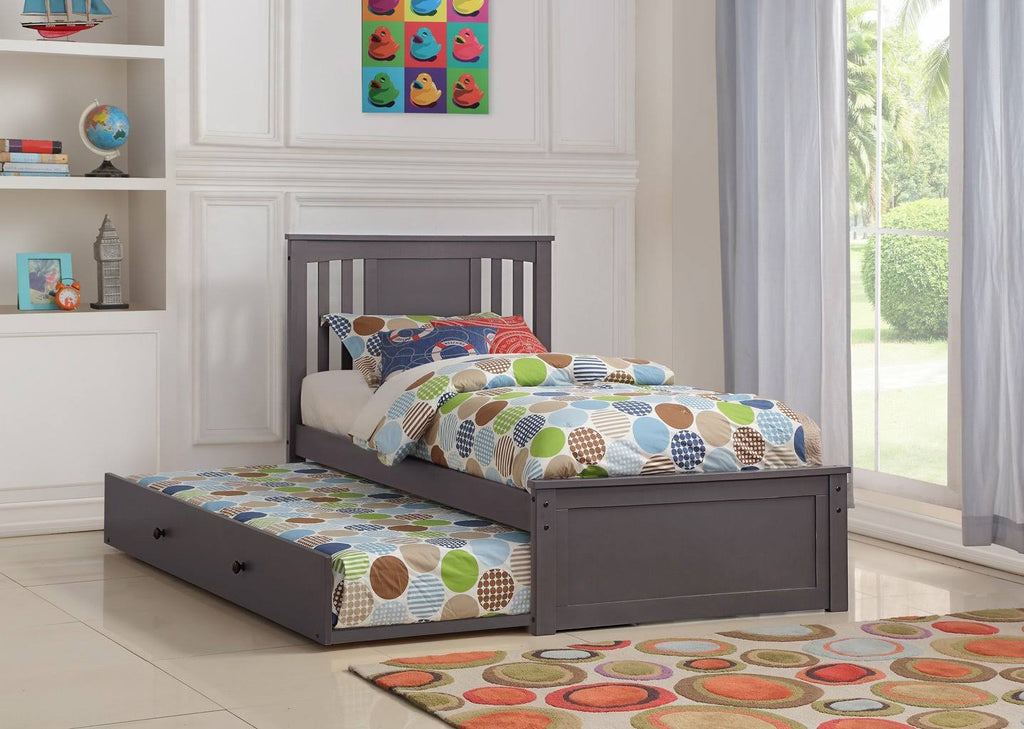 Twin Princeton Bed with Trundle Slate Grey Finish I99491