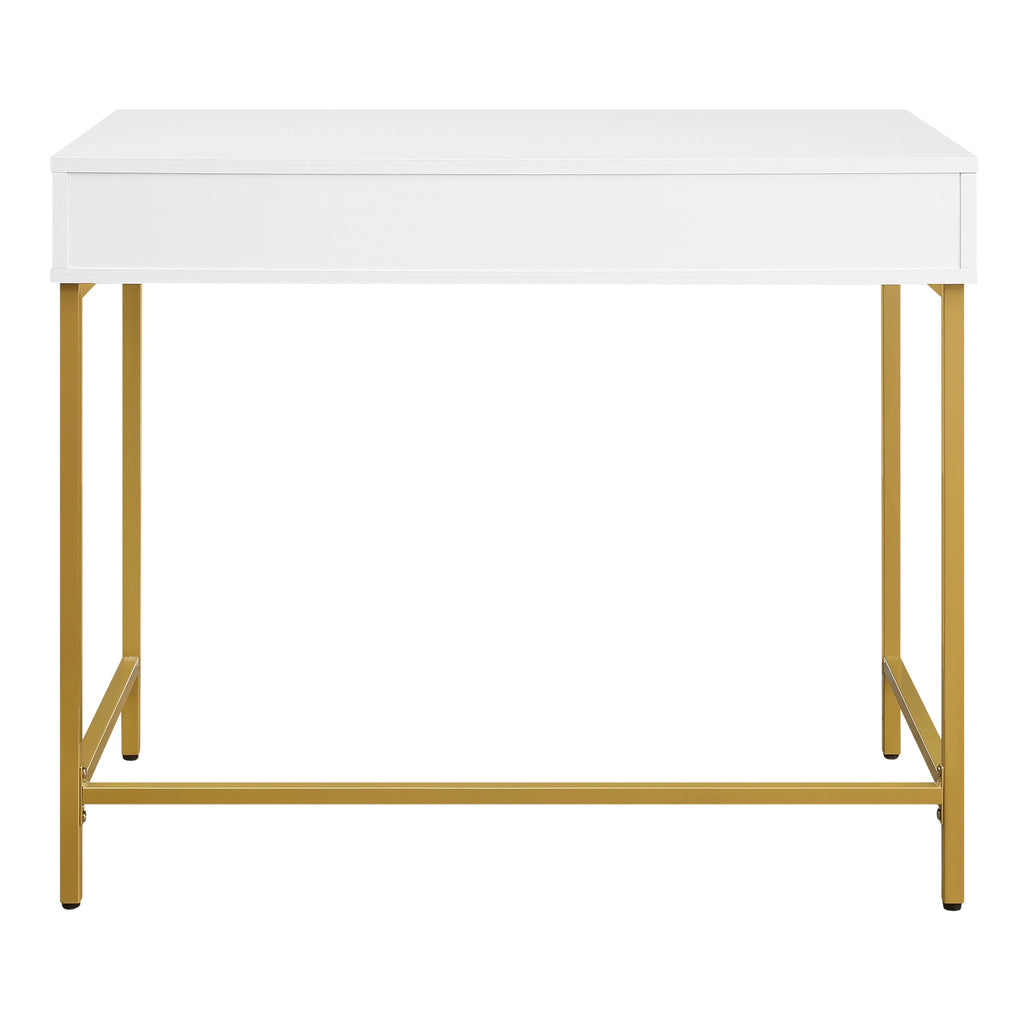 White Engineered Wood Desk with Metal Legs I761088