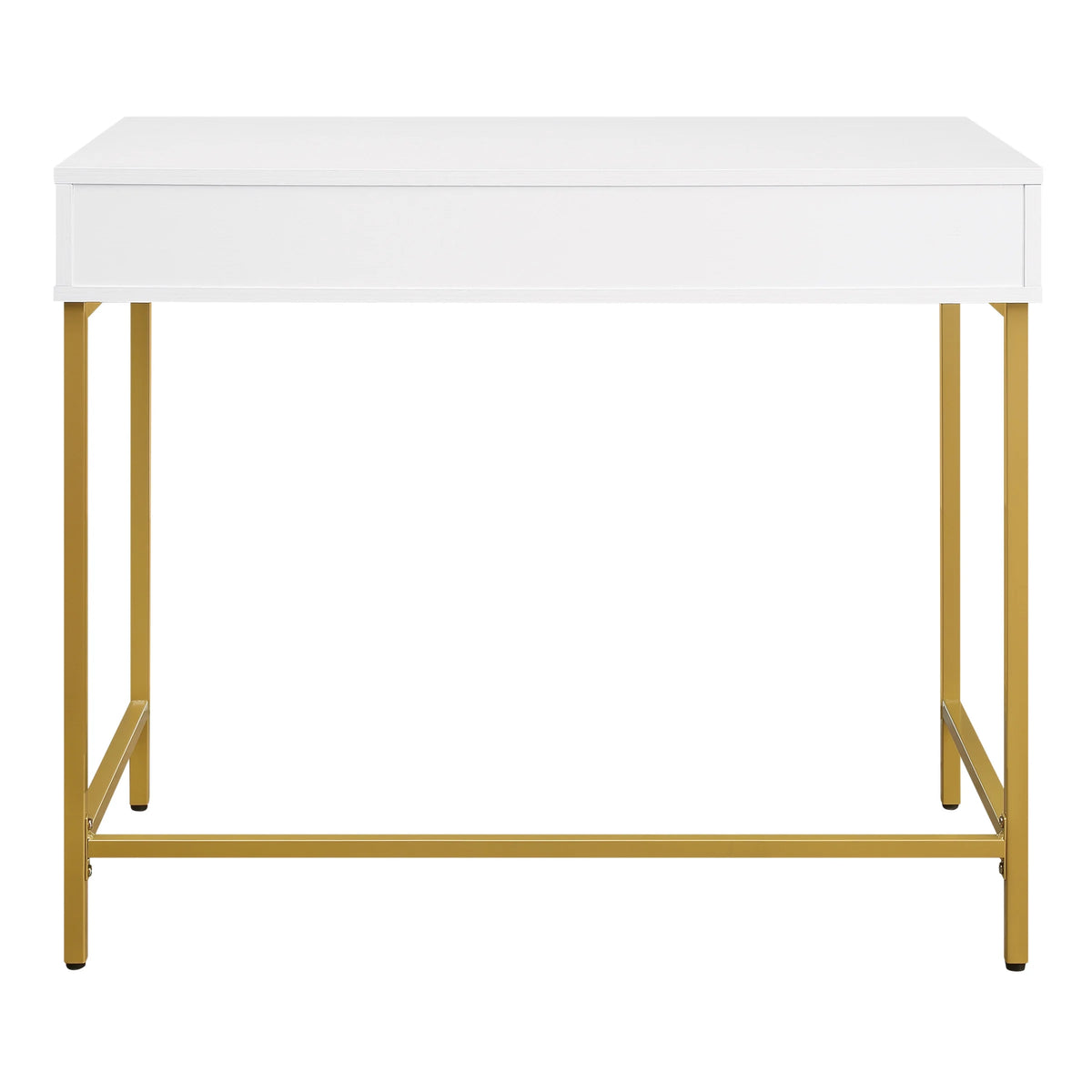 White Engineered Wood Desk with Metal Legs I761088