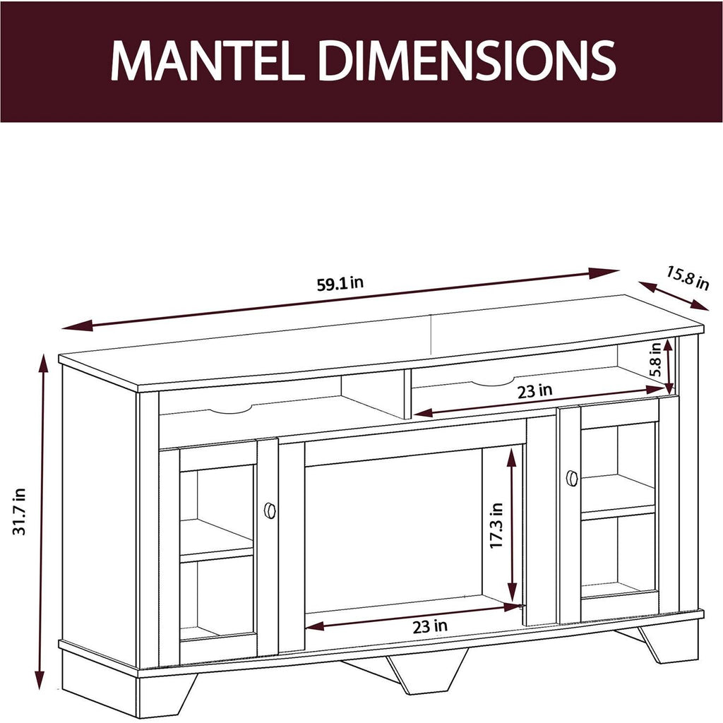 Cherry Electric Fireplace with Entertainment Stand R158533
