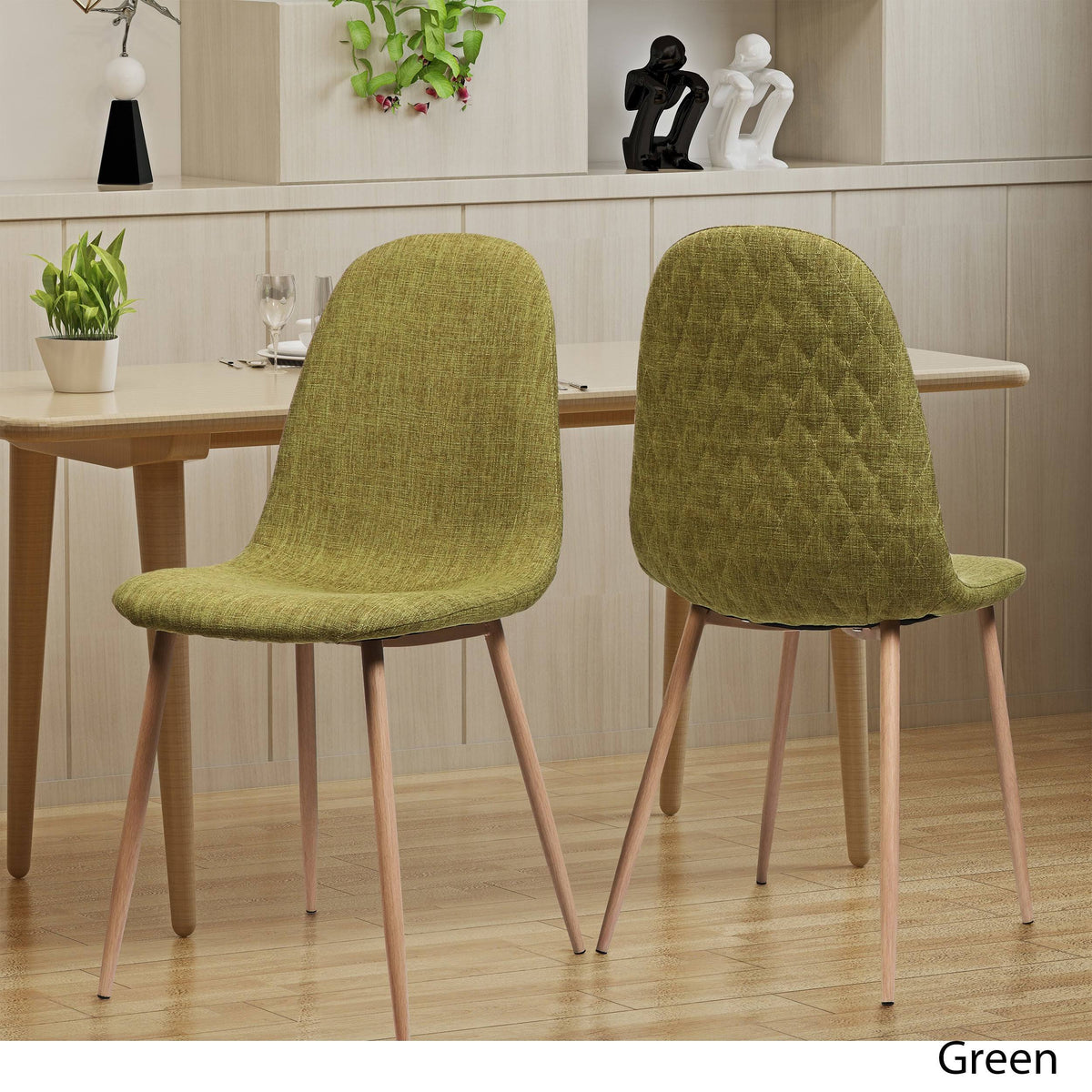 Green Fabric Dining Chair Set of 2 D74274