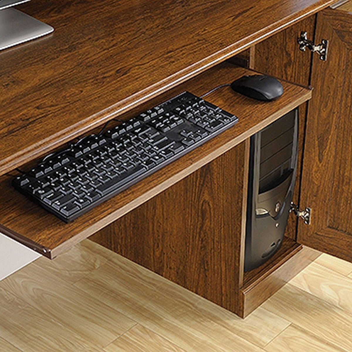 Milled Cherry Computer Desk with Hutch I599
