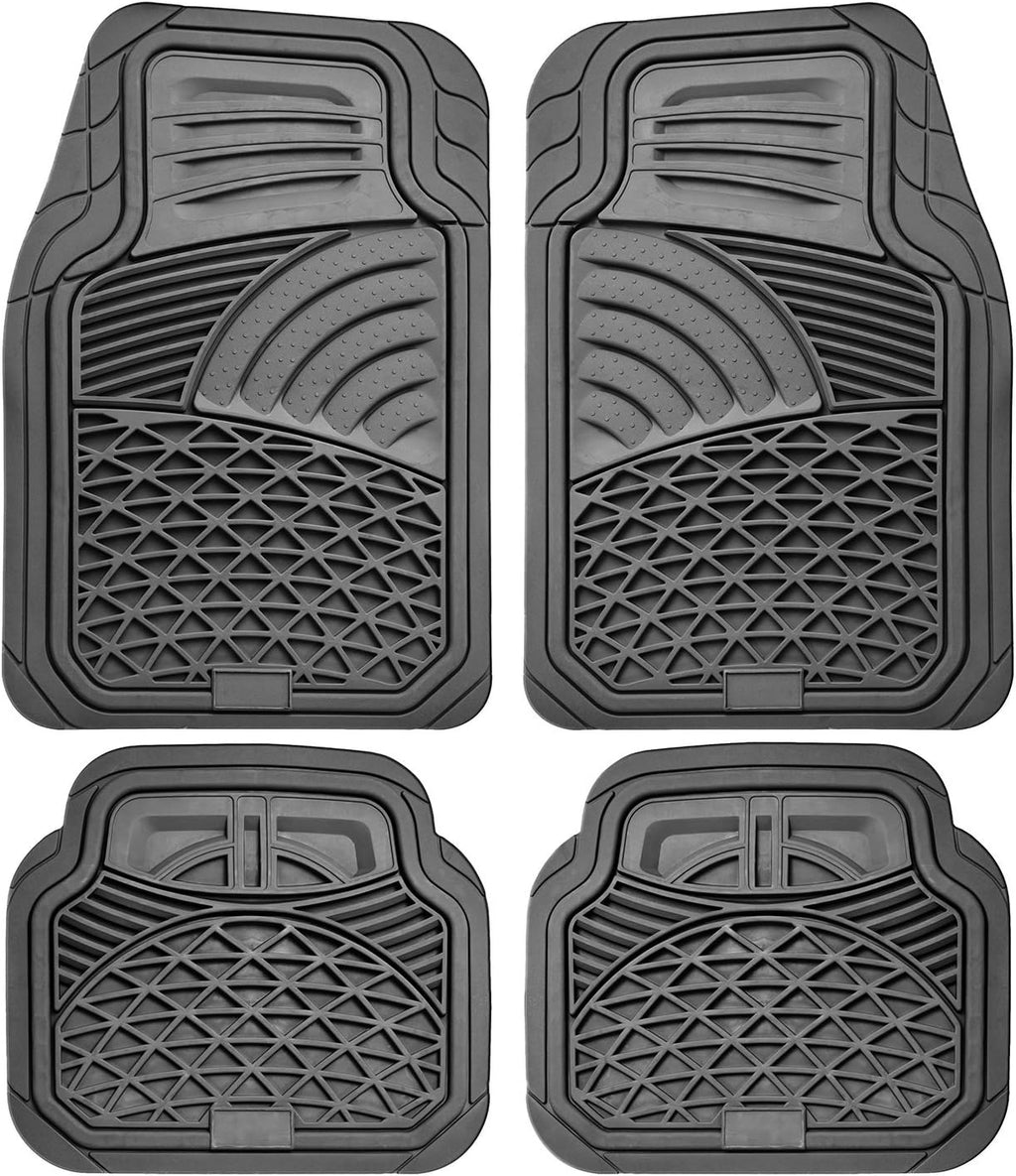 All Weather Heavy Duty Rubber Floor Mats 4 Piece Set Black P49767