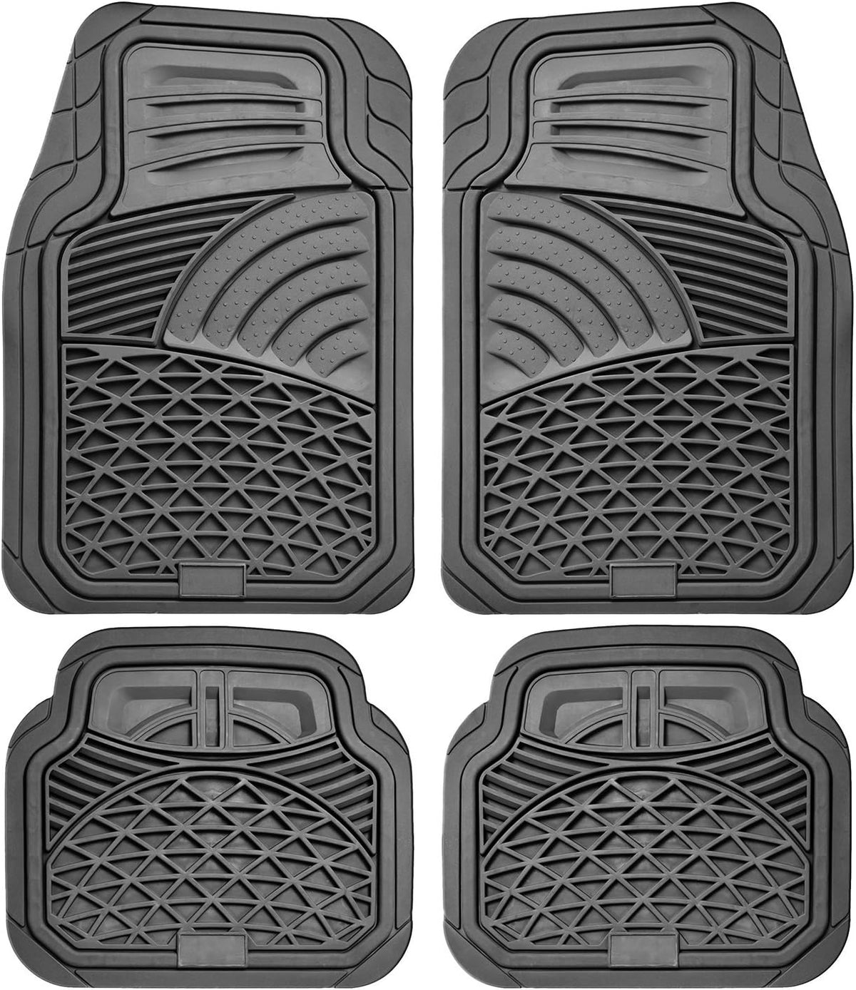 All Weather Heavy Duty Rubber Floor Mats 4 Piece Set Black P49767
