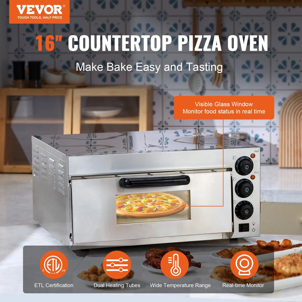 Electric Countertop Pizza Oven 16-inch 1700W T670159