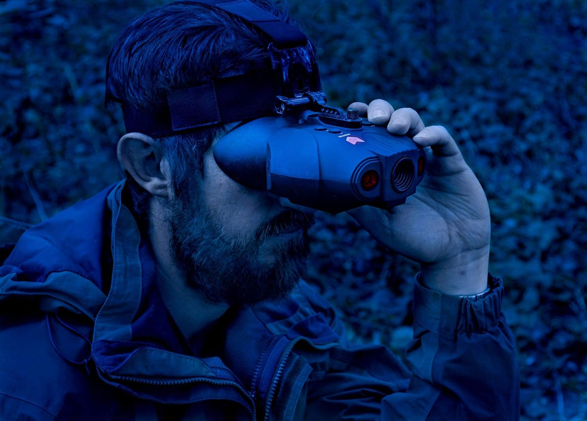 Night Vision Goggles Digital Infrared 1x Magnification 75yd Range Rechargeable Battery H443