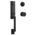 Satin Black Full Dummy Handleset with Contemporary Knob and Round Rose M732