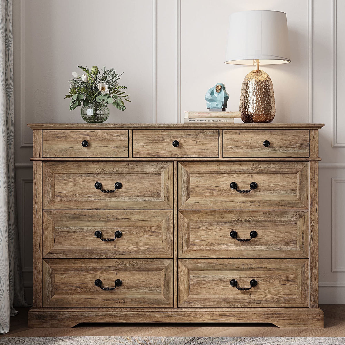 Rustic Oak 6 Drawer Dresser K83095