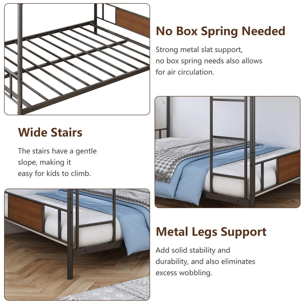 Full over Full Metal Bunk Beds Y1182