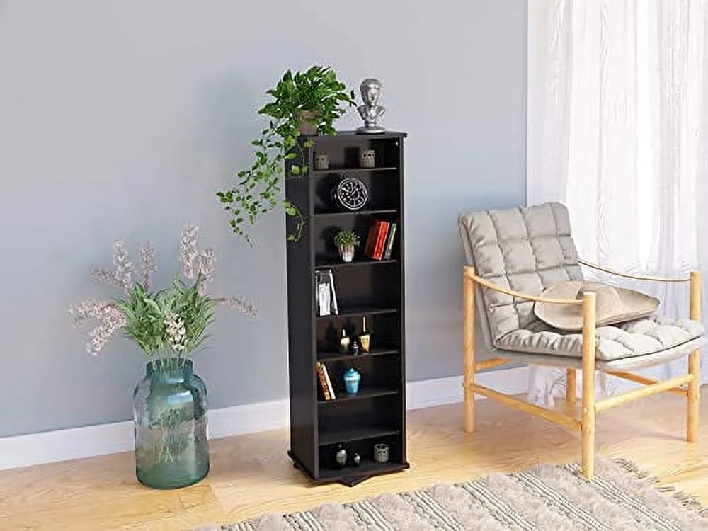 Black 2-Sided CD DVD Media Spinning Storage Tower B9904