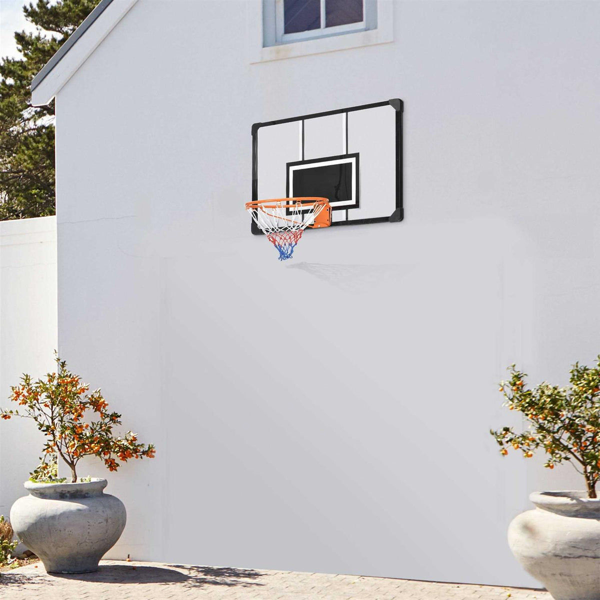 Wall Mounted Basketball Hoop with Shatter Proof Backboard B373576