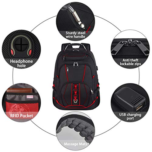 Extra Large 18.4 inch Laptop Backpack with USB Charging Port V42288