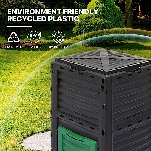 43 Gallon Dual Chamber Compost Tumbler with 2 Sliding Doors Q584875