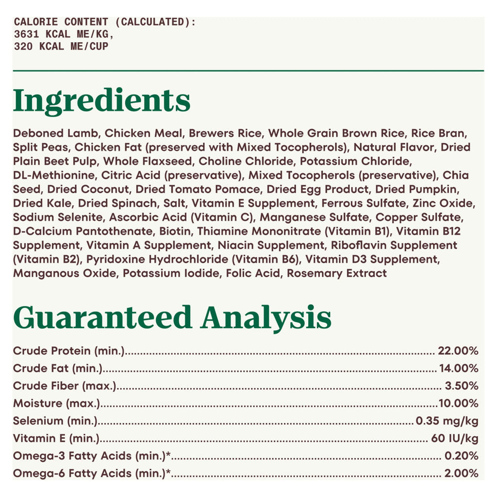 Lamb and Brown Rice Recipe Dry Dog Food, 30 lb Bag B930804