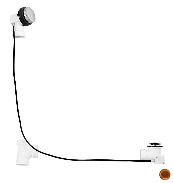 PVC 45 in. Cable Drive Bath Waste and Overflow C70460