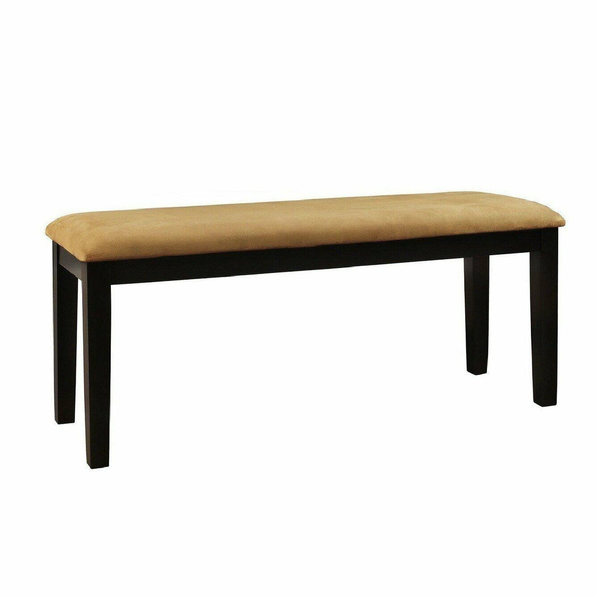 Goldtone Microfiber Black Wood Base Gold Bench J539820