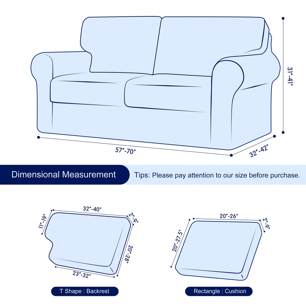 Navy Stretch Sofa Slipcover Set 5 Pieces Z347725