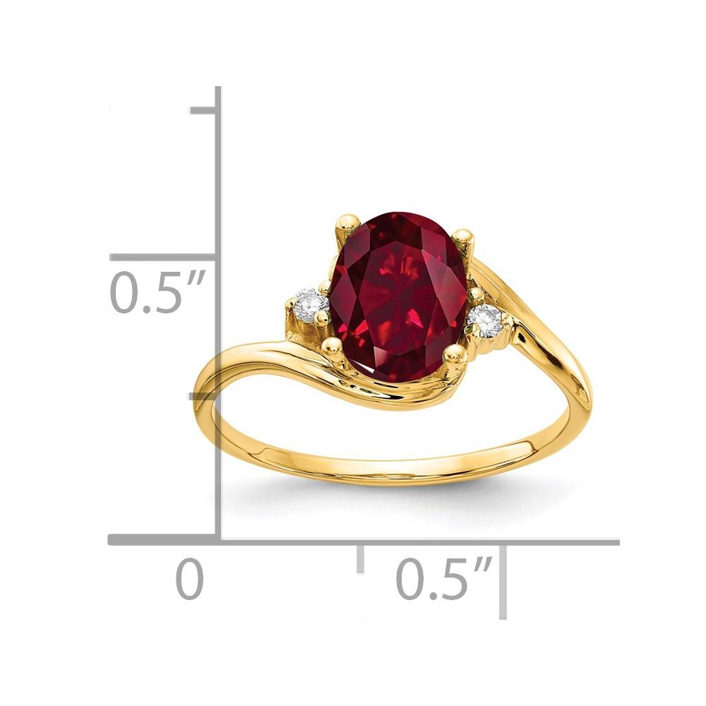 Oval Created Ruby and Diamond Ring T6459
