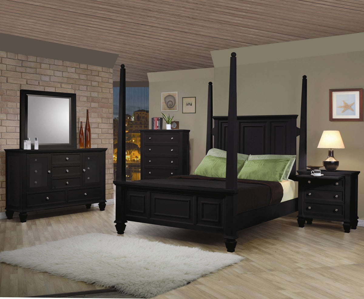 Black 5 Drawer Chest U7786