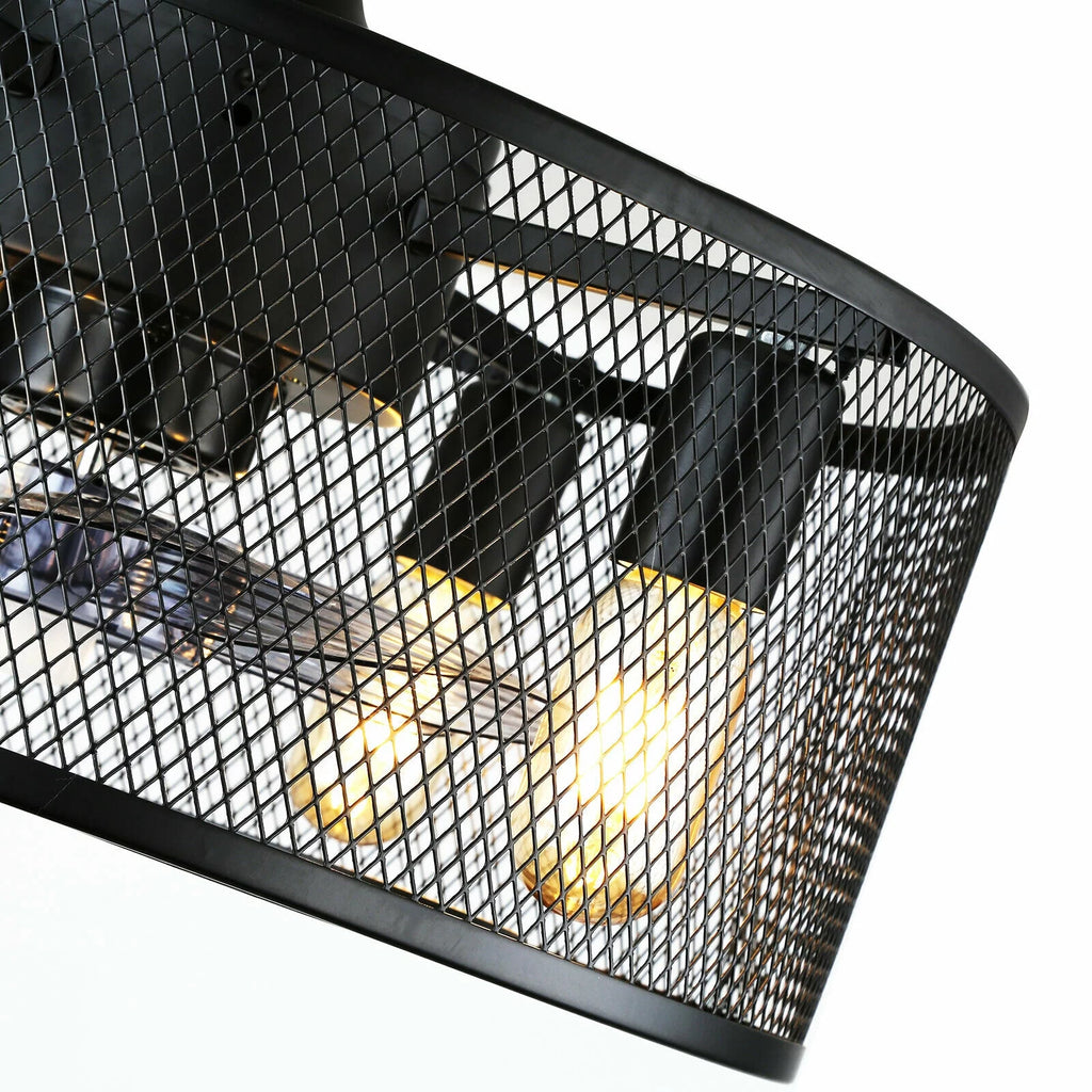 Caged Ceiling Fan Light with Remote J485863