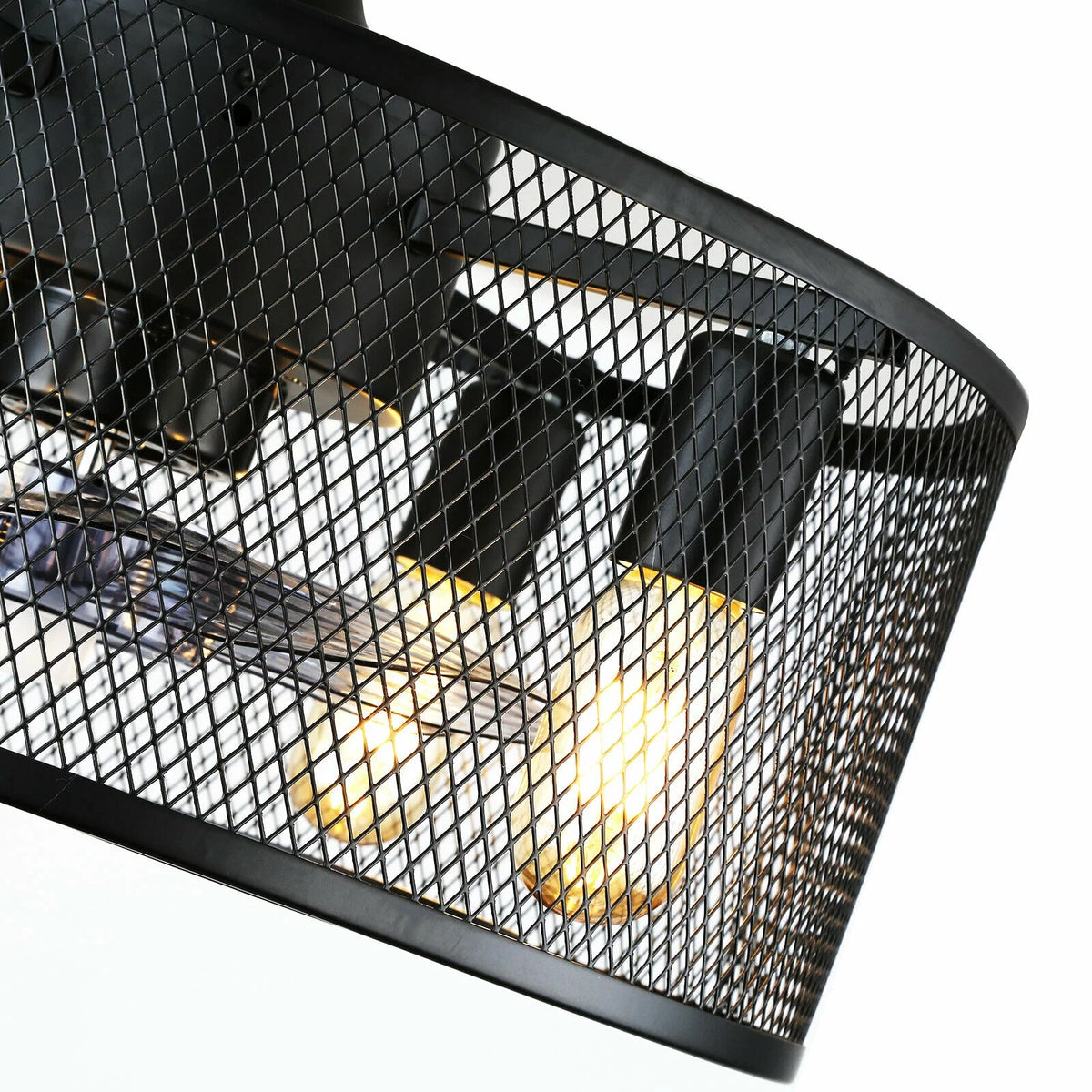 Caged Ceiling Fan Light with Remote J485863