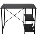 Black Computer Desk with 2 Tier Shelves 36" H35109
