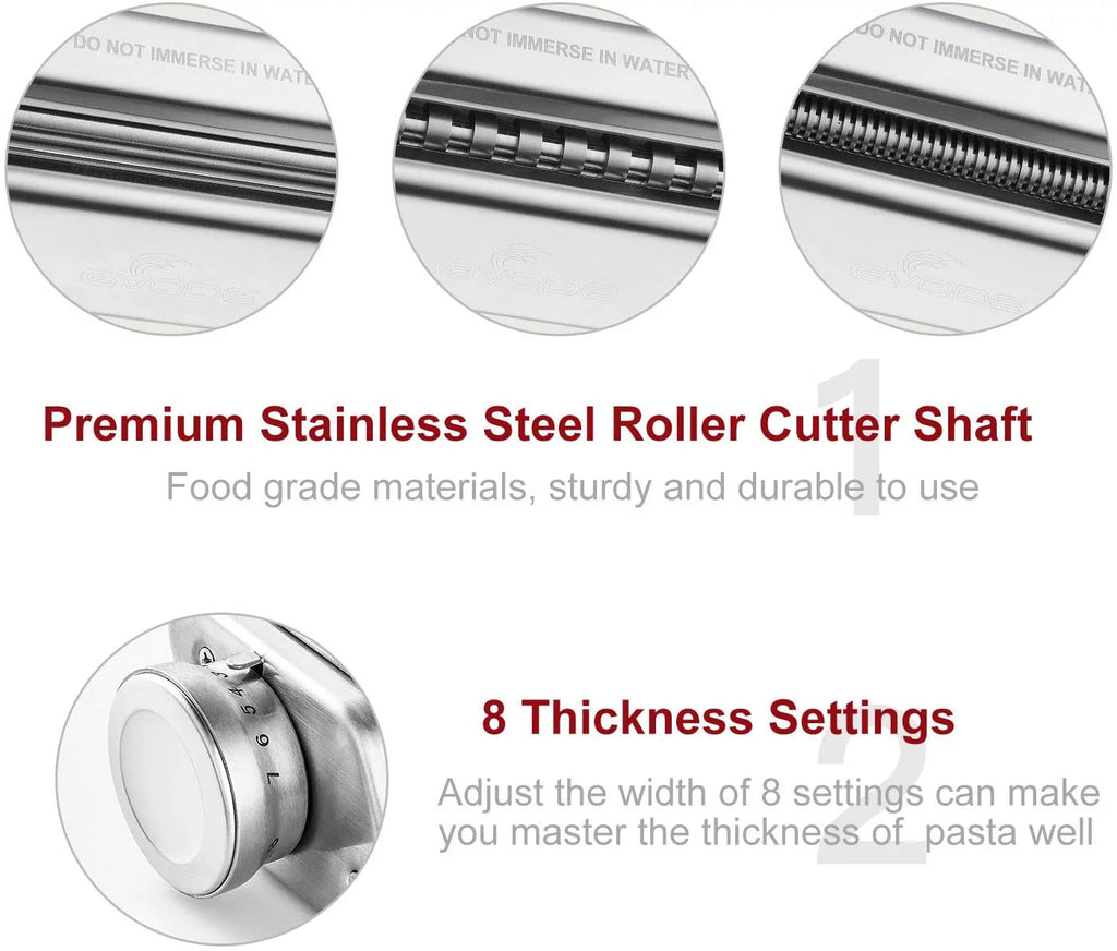Pasta Sheet Roller Spaghetti Cutter and Fettuccine Cutter Stainless Steel Pasta Maker Accessories 3Pcs I536