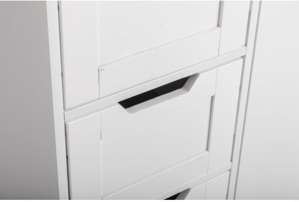 White Bathroom Storage Cabinet with Doors and Drawers 31.5" L x 11.81" W x 31.5" H L908
