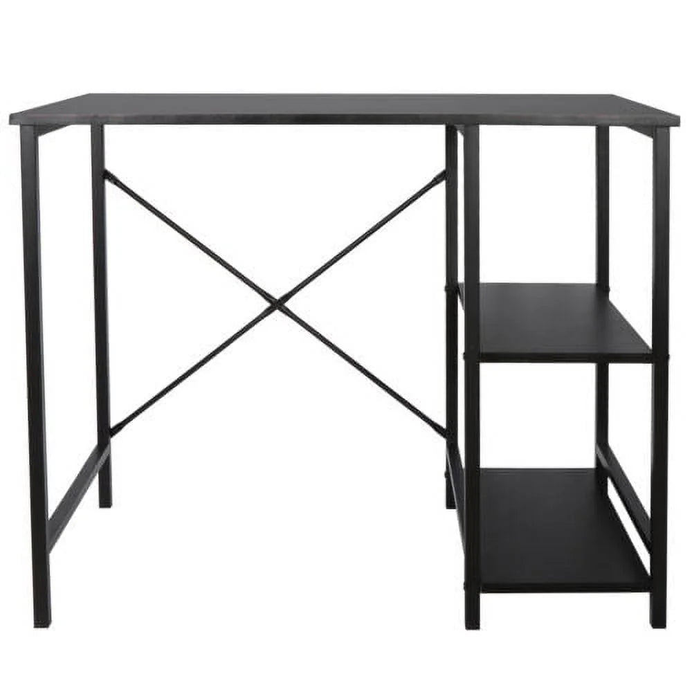 Black Computer Desk with 2 Tier Shelves 36" H35109