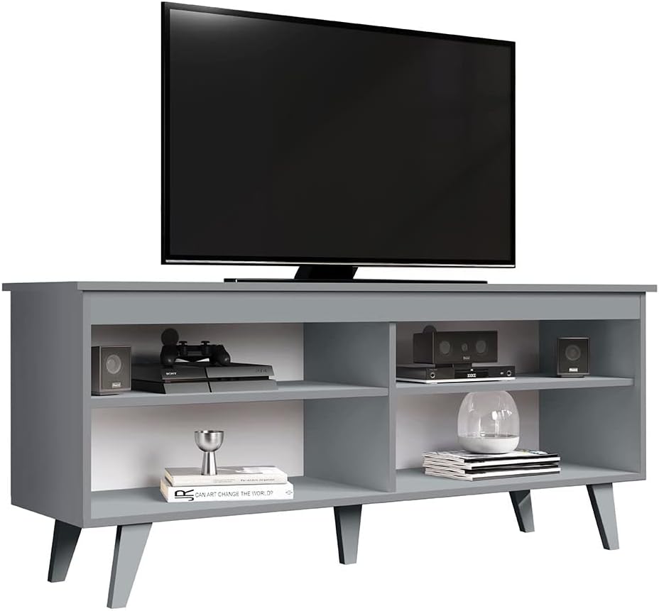 Black Wood TV Console Table with Storage Q4399