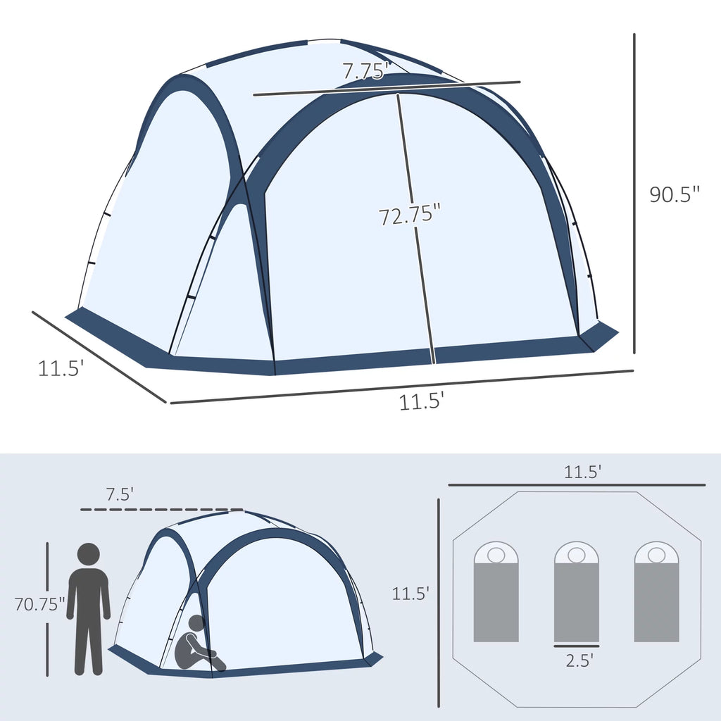 Camping Tent for 6-8 Persons with Carry Bag H890763