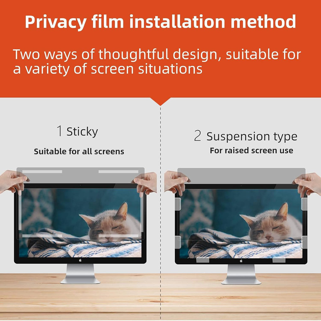 24 Inch Computer Privacy Screen Filter for 16:9 Widescreen Monitor, Transparent Black Pack of 2 N5044