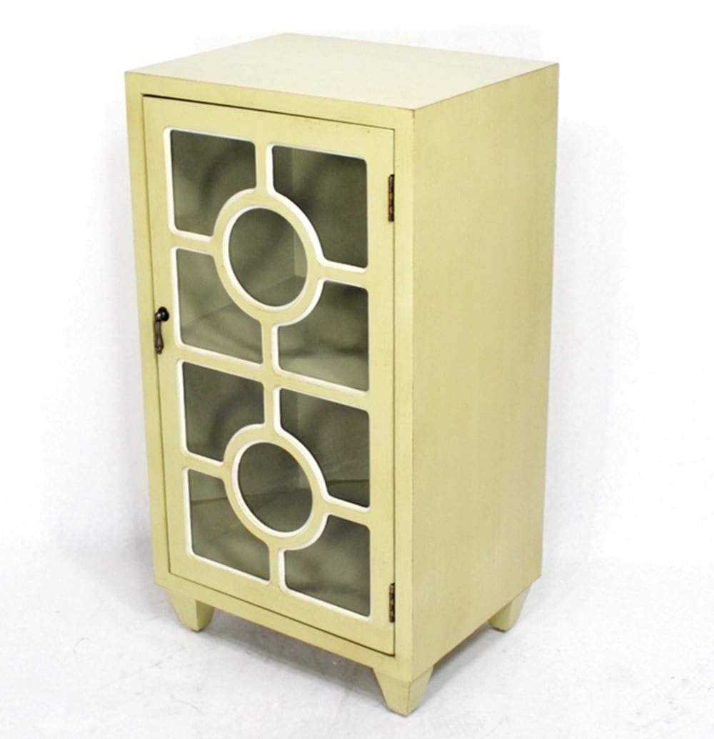Rustic Accent Cabinet Antique White P6121