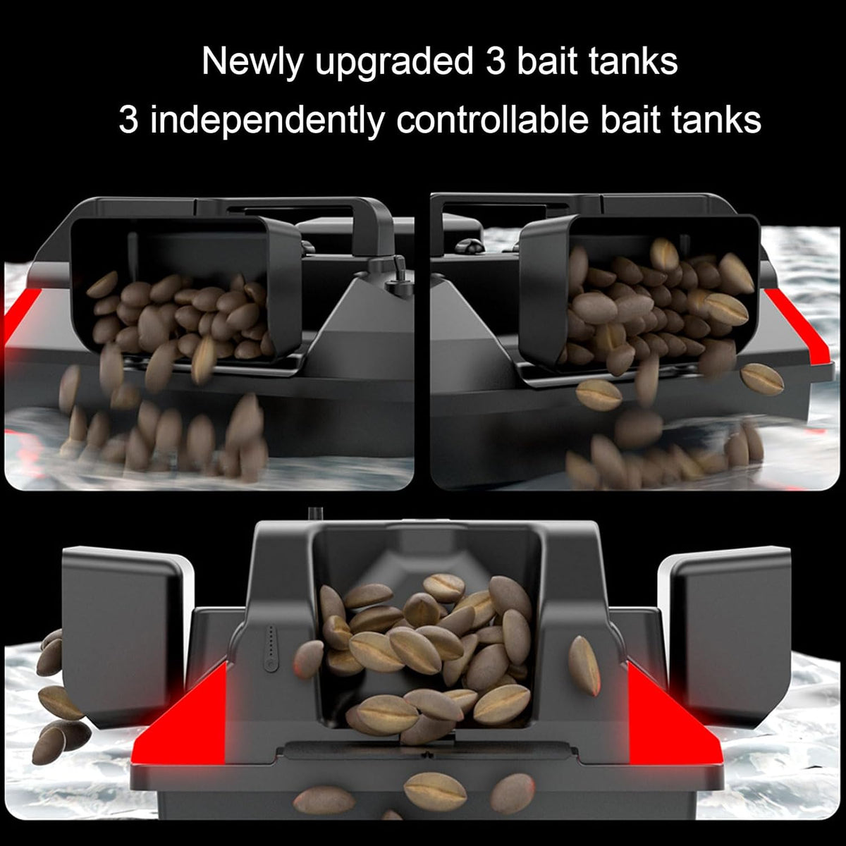 Double Motors RC Fishing Bait Boat 500M Range Load 4.4Lbs Z868