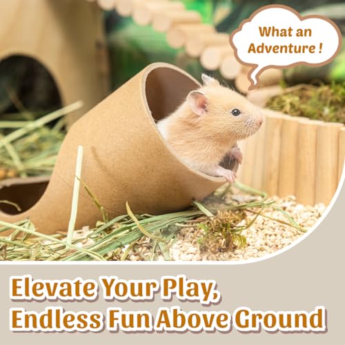 Large Wooden Rabbit Hideout with Ramps and Tunnels P2928