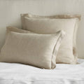 Linen Duvet Cover & Shams, Euro Sham, Flax B2484