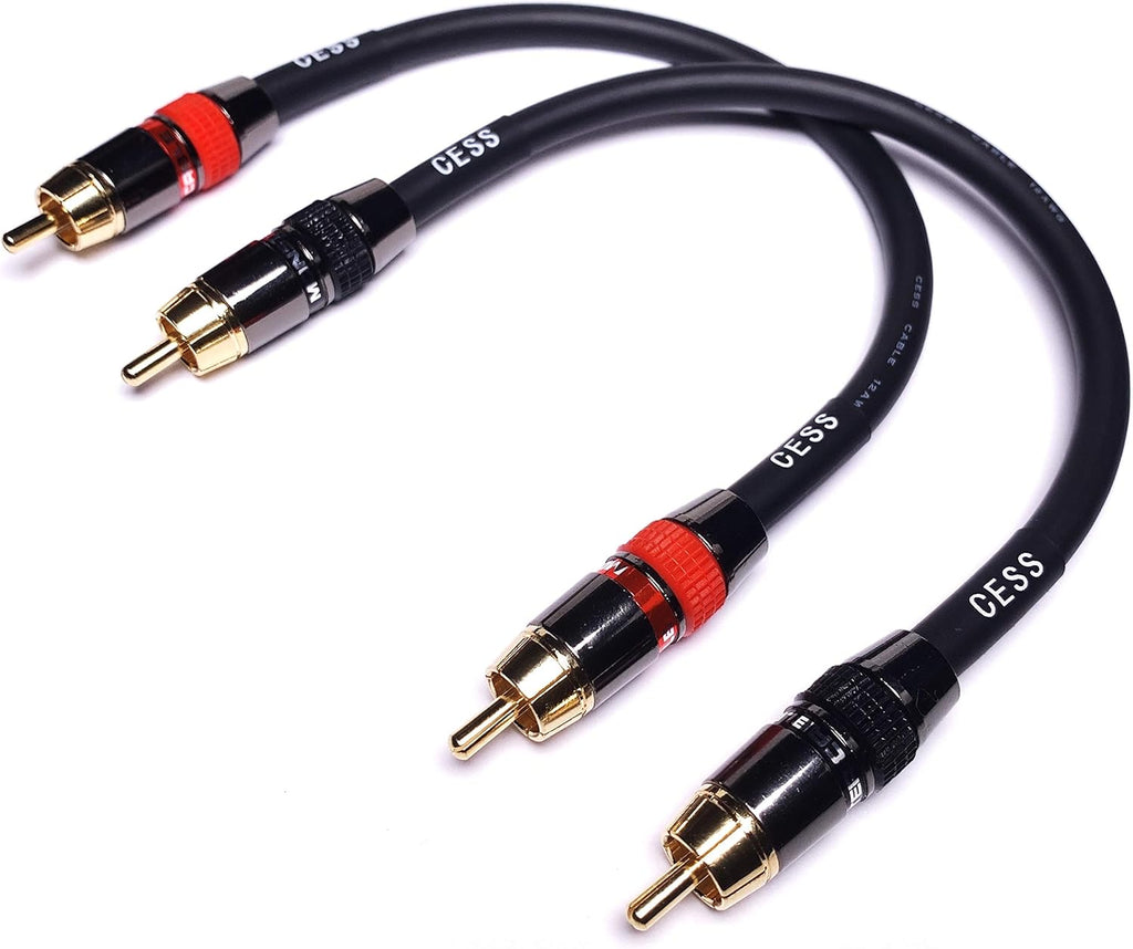 Low Noise 12 Gauge RCA Audio Patch Cable (1 Foot) Y230