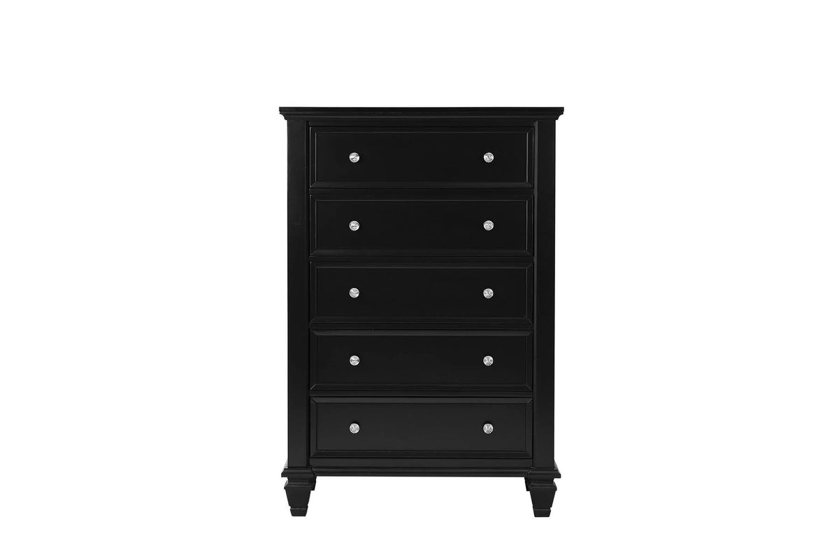 Black 5 Drawer Chest U7786