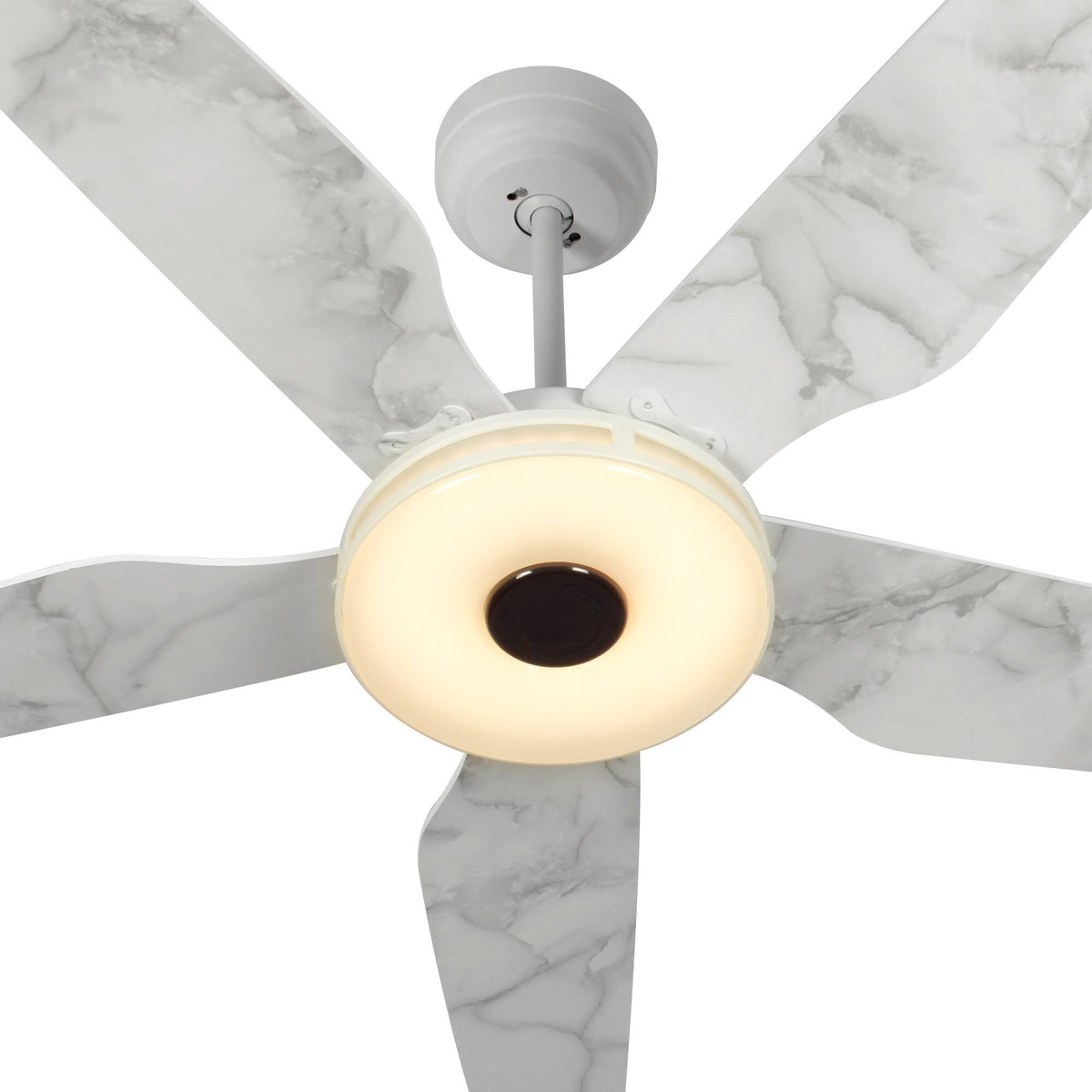 Dark Brown Smart Ceiling Fan with Dimmable LED Light and Remote P97350