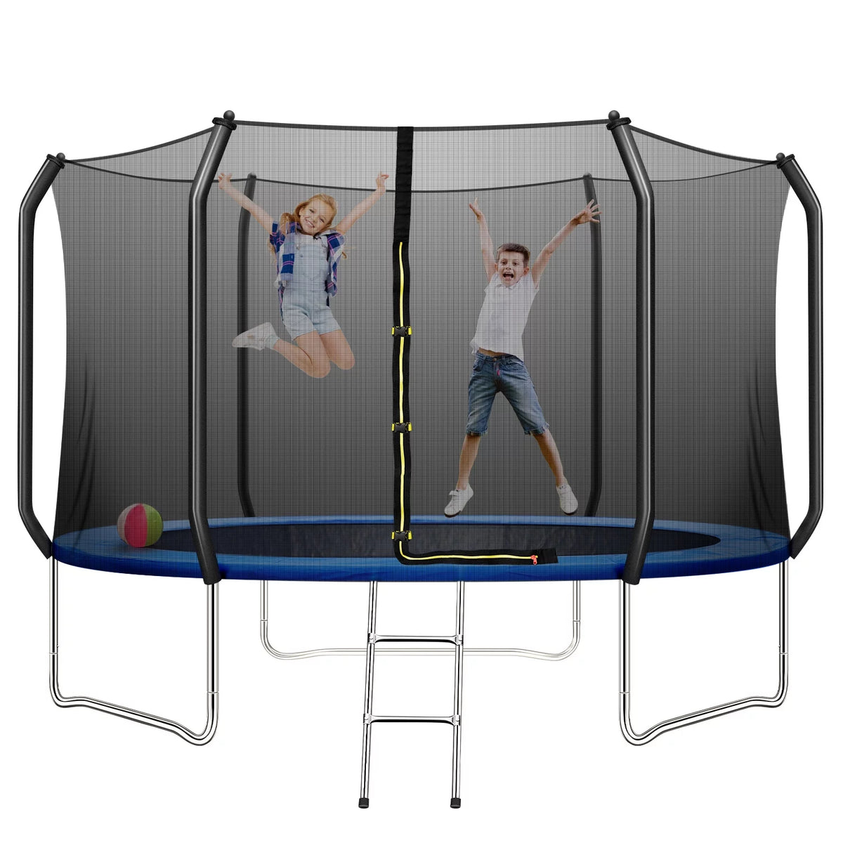 10FT Trampoline with Enclosure Net and Ladder W97520