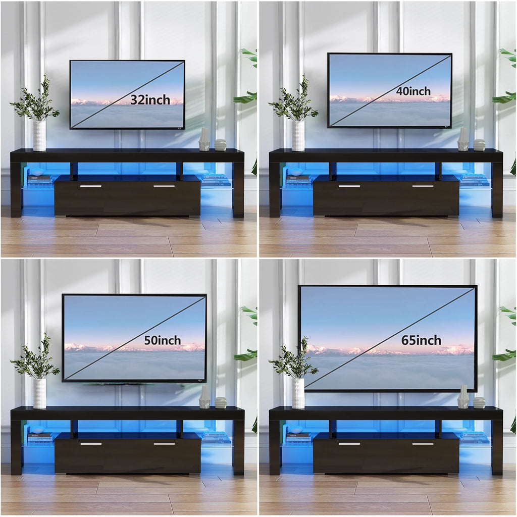 White High Gloss TV Stand with Storage Shelves X9335