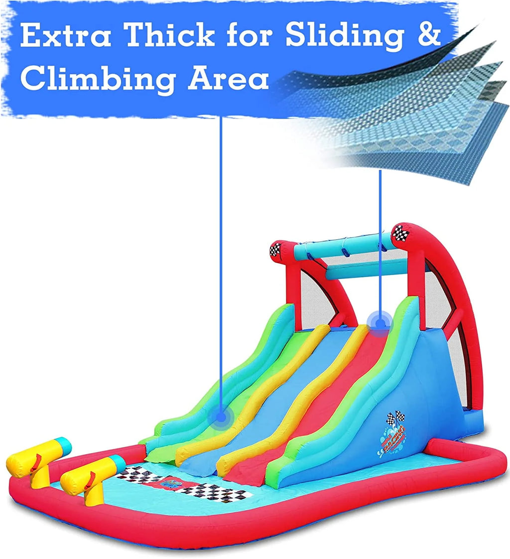 Inflatable Water Slide with Climbing Wall and Pool H79283
