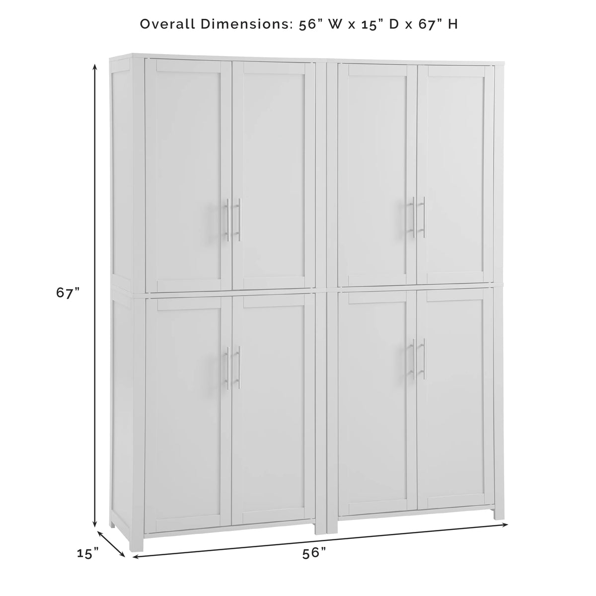 Tall Wood Pantry in Gray (Set of 2) V4619