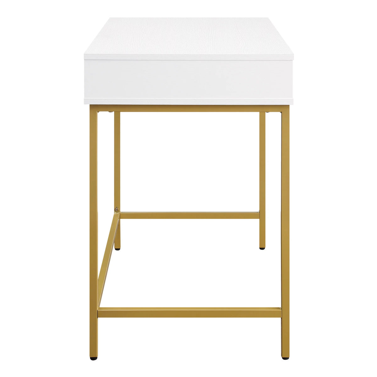 White Engineered Wood Desk with Metal Legs I761088