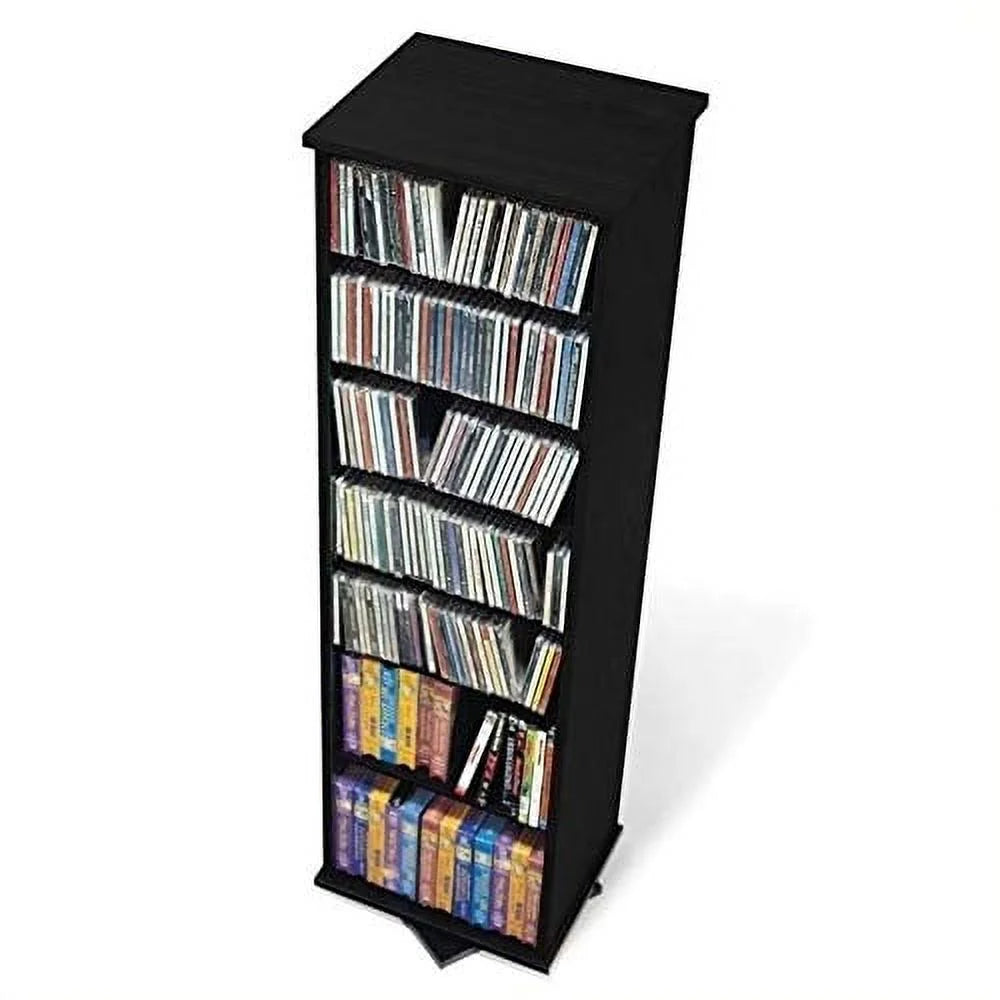 Black 2-Sided CD DVD Media Spinning Storage Tower B9904
