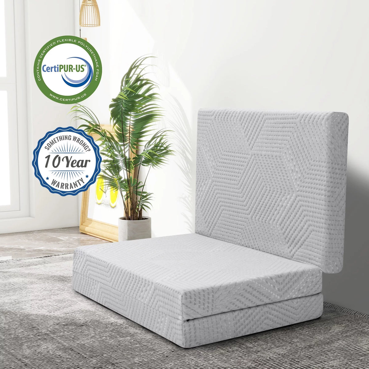 4 Inch Tri Folding Memory Foam Mattress F944