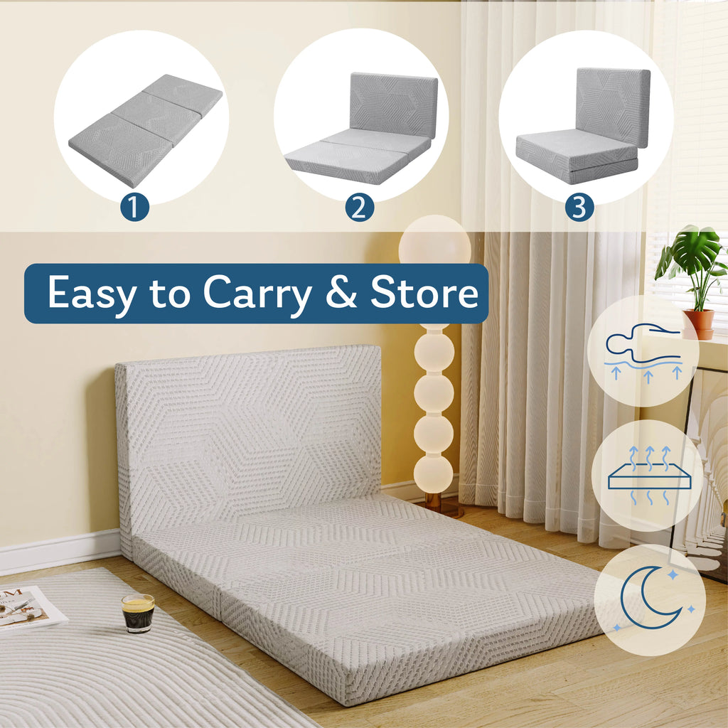 4 inch Tri Folding Memory Foam Mattress A427637