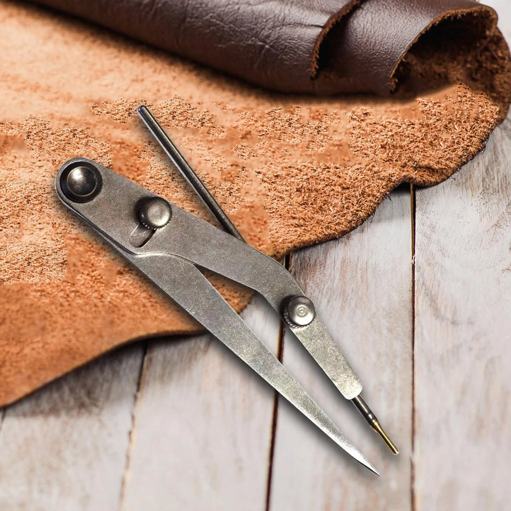Leather Wing Divider Adjustable Compass for Woodworking Marking C8819