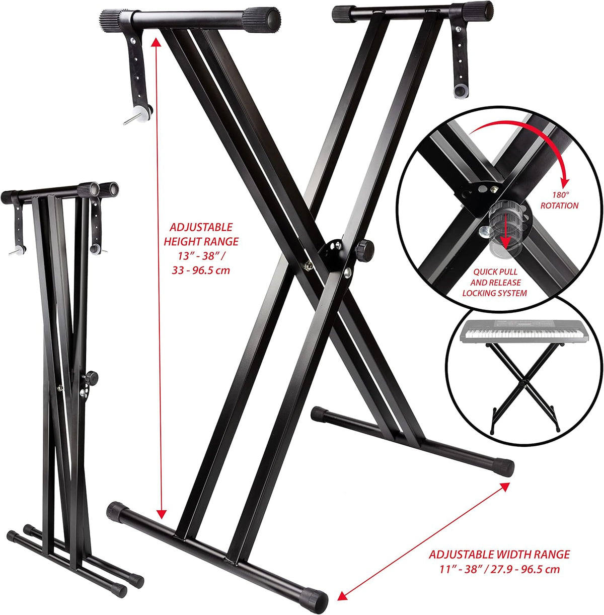 Adjustable Keyboard Stand with Locking Straps C504895
