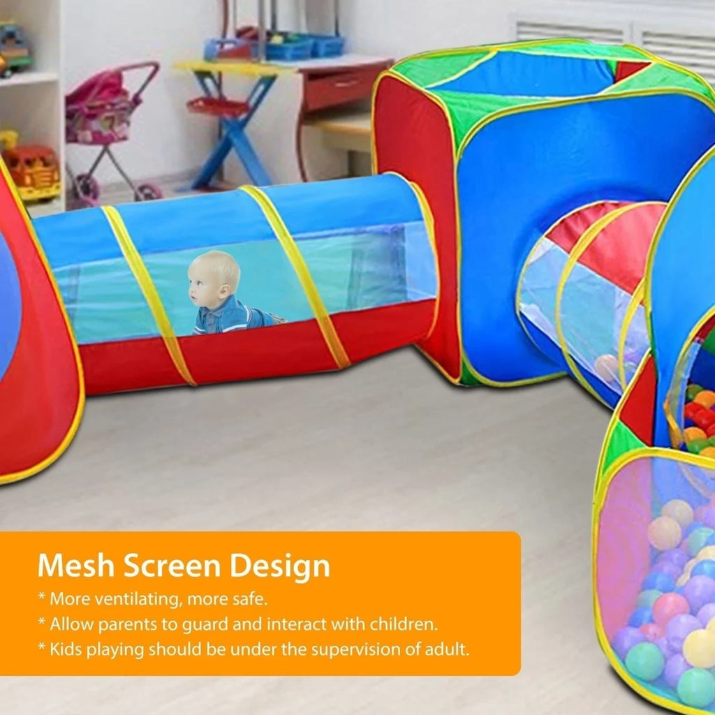 5Pcs Kids Ball Pit Tents Pop Up Playhouse with 2 Crawl Tunnel & 2 Tent H824